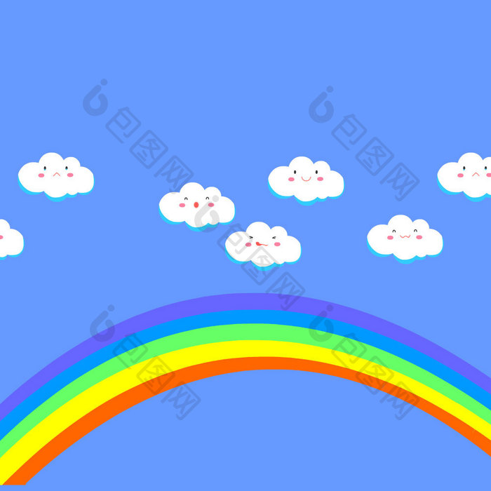 可爱彩虹云朵贴图动图GIF