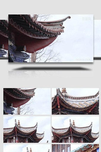 屋檐中国风元素宫廷建筑4K实拍图片