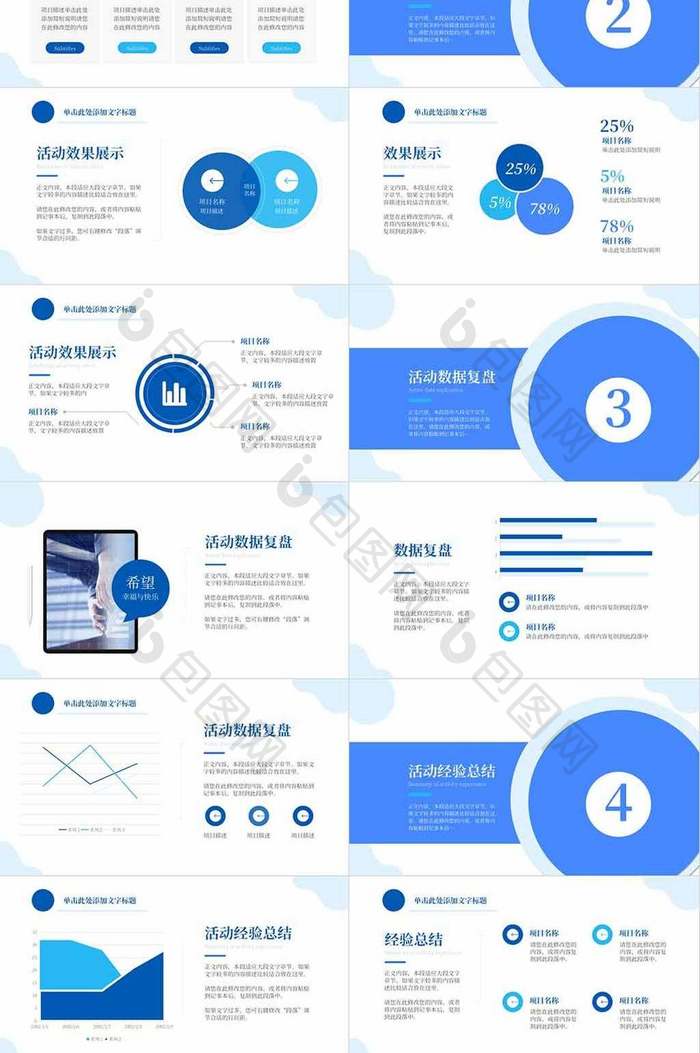 蓝色系商务数据分析报告PPT模板