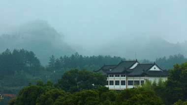 江南人文意境下雨空镜实拍