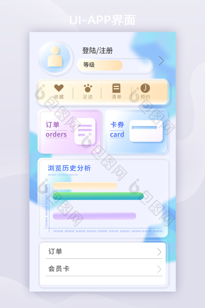 app质感功能页ui移动界面-包图网