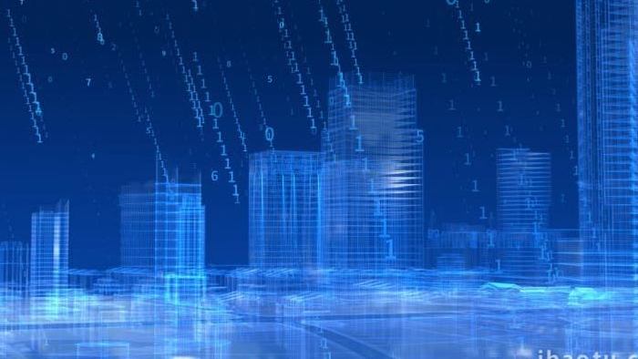 科技大数据城市背景视频