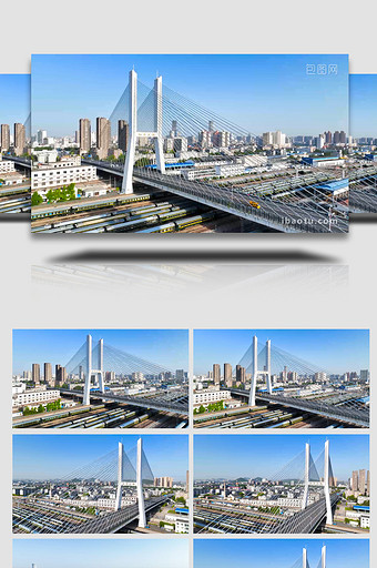 徐州地标和平大桥4K航拍图片