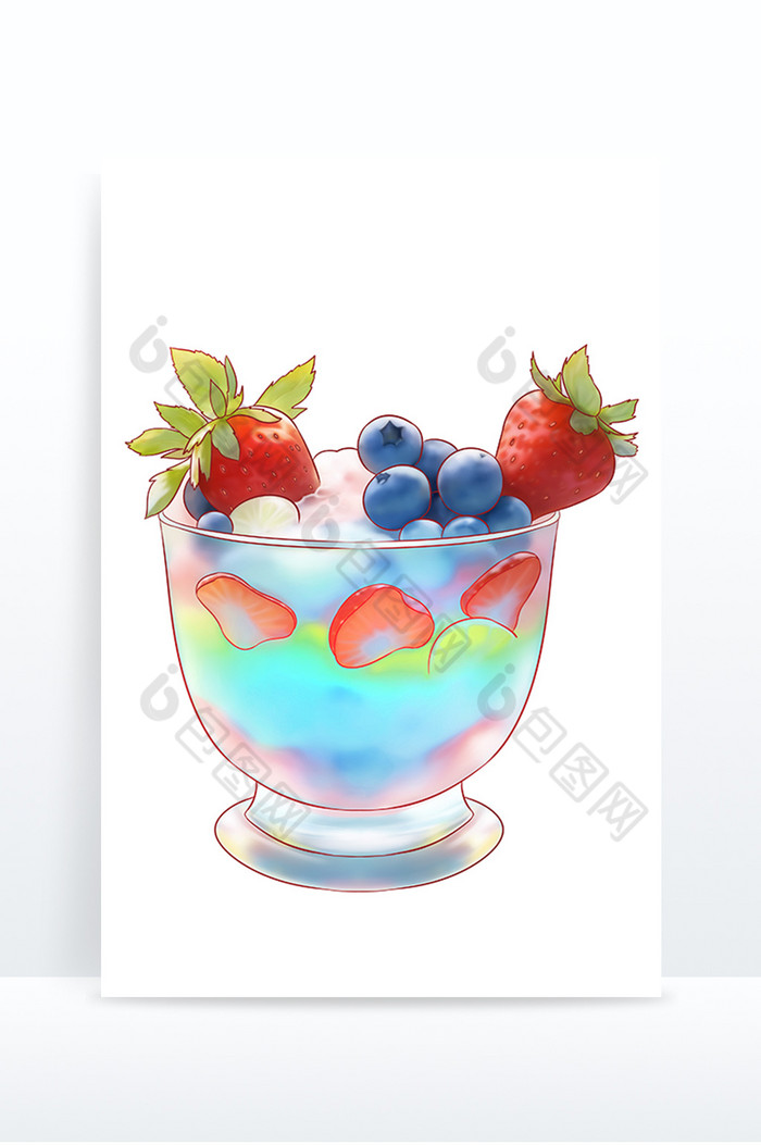 夏天夏日冷饮冰淇淋草莓蓝莓冰凉图片图片