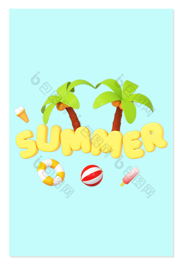 C4D夏日艺术字SUMMER