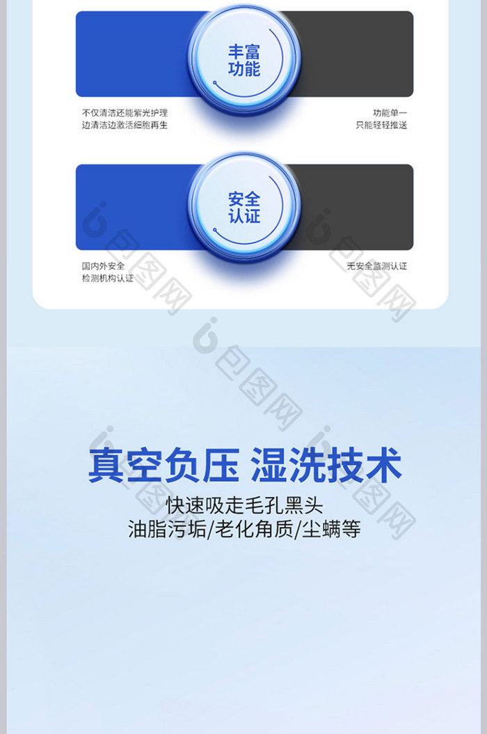 简约去黑头仪描述医美详情页设计模板