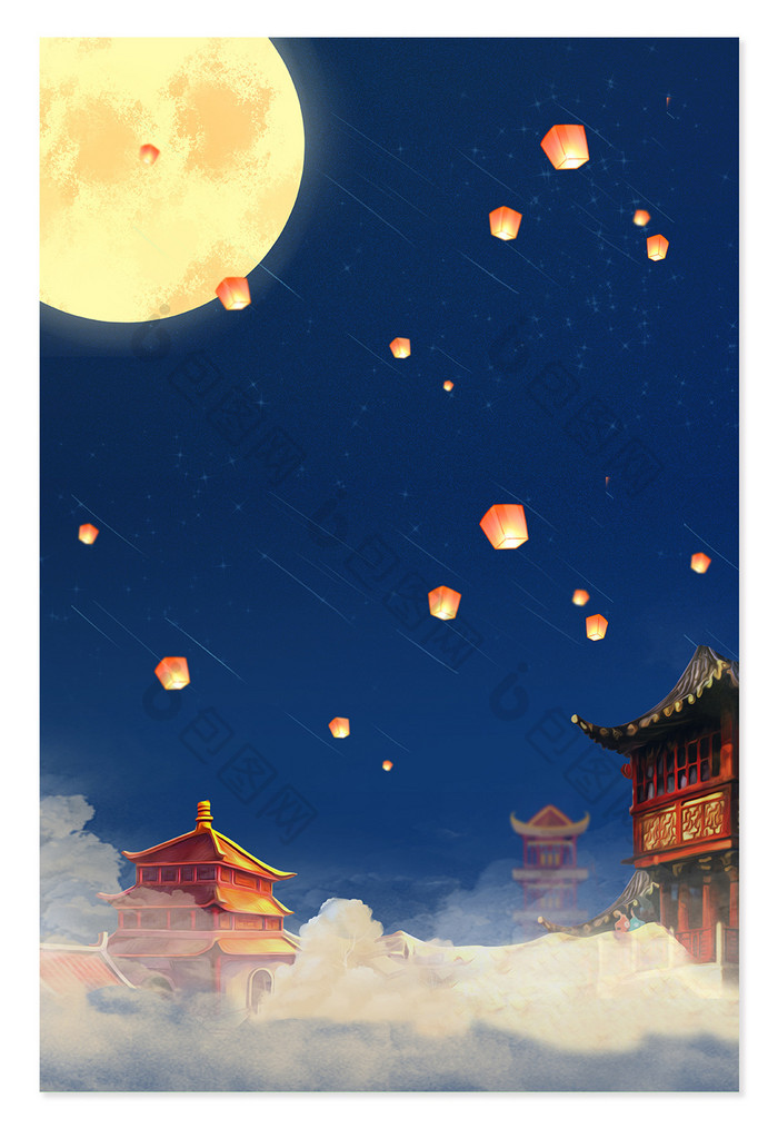 大气中国传统节日中秋节背景