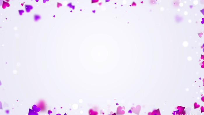 粉色紫色小爱心婚庆背景边框循环视频素材