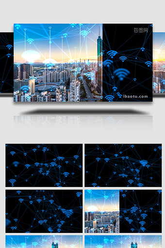 无线数字网络连接科技通讯背景循环视频素材图片