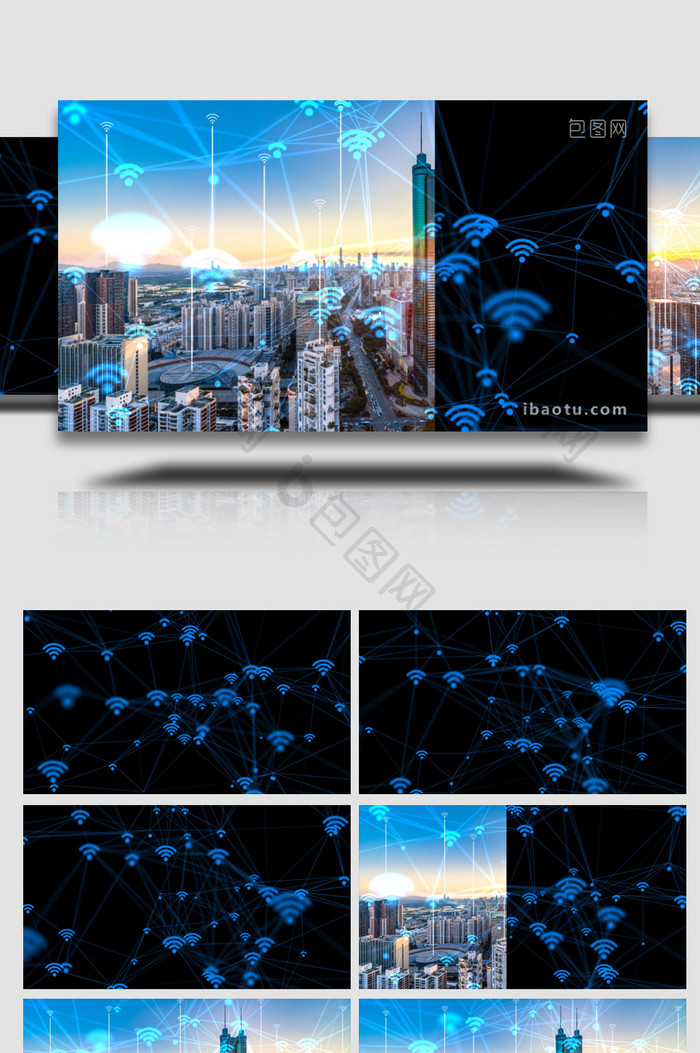 无线数字网络连接科技通讯背景循环视频素材