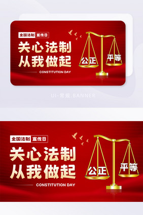 红色全国法制宣传日宪法日banner