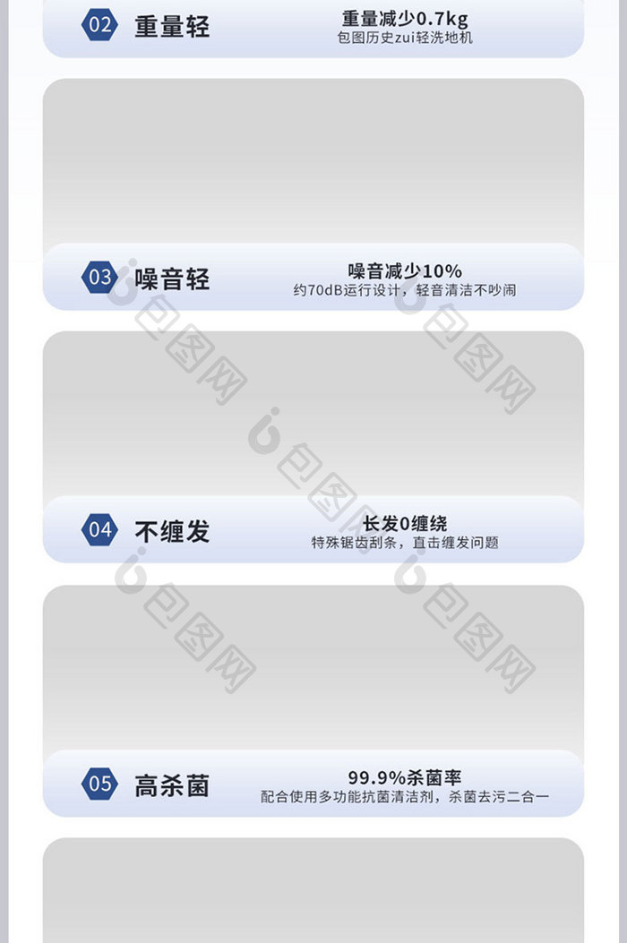 潮酷洗地机详情页电器描述设计模板