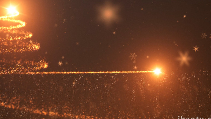 粒子光束勾勒出魔法圣诞树开场动画AE模板