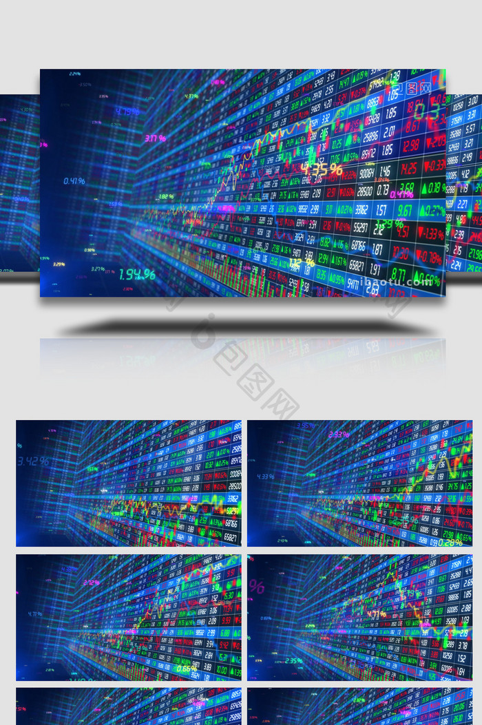 金融市场股票价格波动数据图表背景视频素材