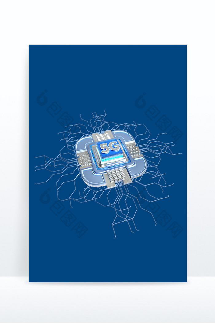 3D立体科技金属风5G芯片元素图片图片