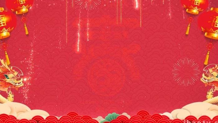 春节新年红色背景动画展示