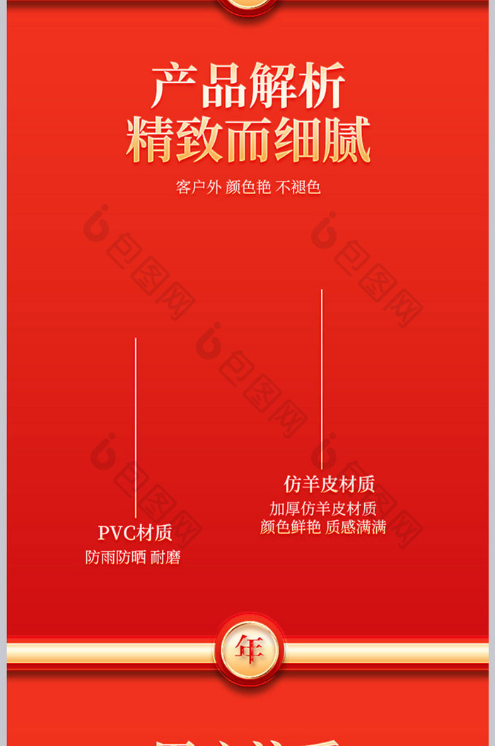 新年春节喜庆大红灯笼详情页描述设计模板
