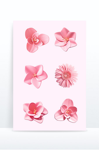 3D粉色花瓣合集图片