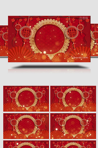 喜庆红色春节大气粒子背景视频图片