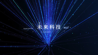 蓝色炫美数字光线未来科技标题片头AE模板