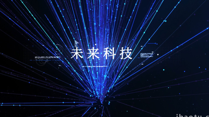 蓝色炫美数字光线未来科技标题片头AE模板