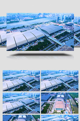 广东省广州市海珠区广交会场馆航拍视频图片