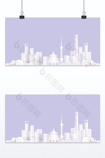 城市建筑抽象剪影上海东方明珠图片