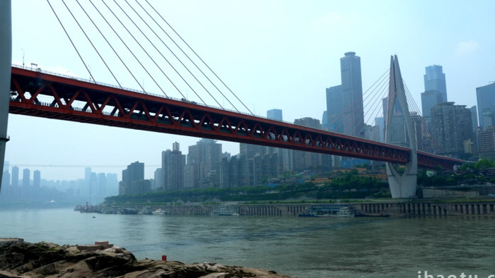 重庆地标东水门大桥朝天门延时4K视频