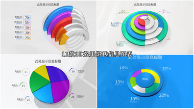 11个3D饼图信息图表AE模板