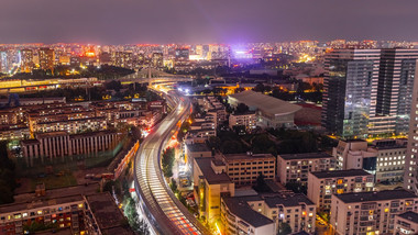 沈阳主干线夜景车流延时实拍