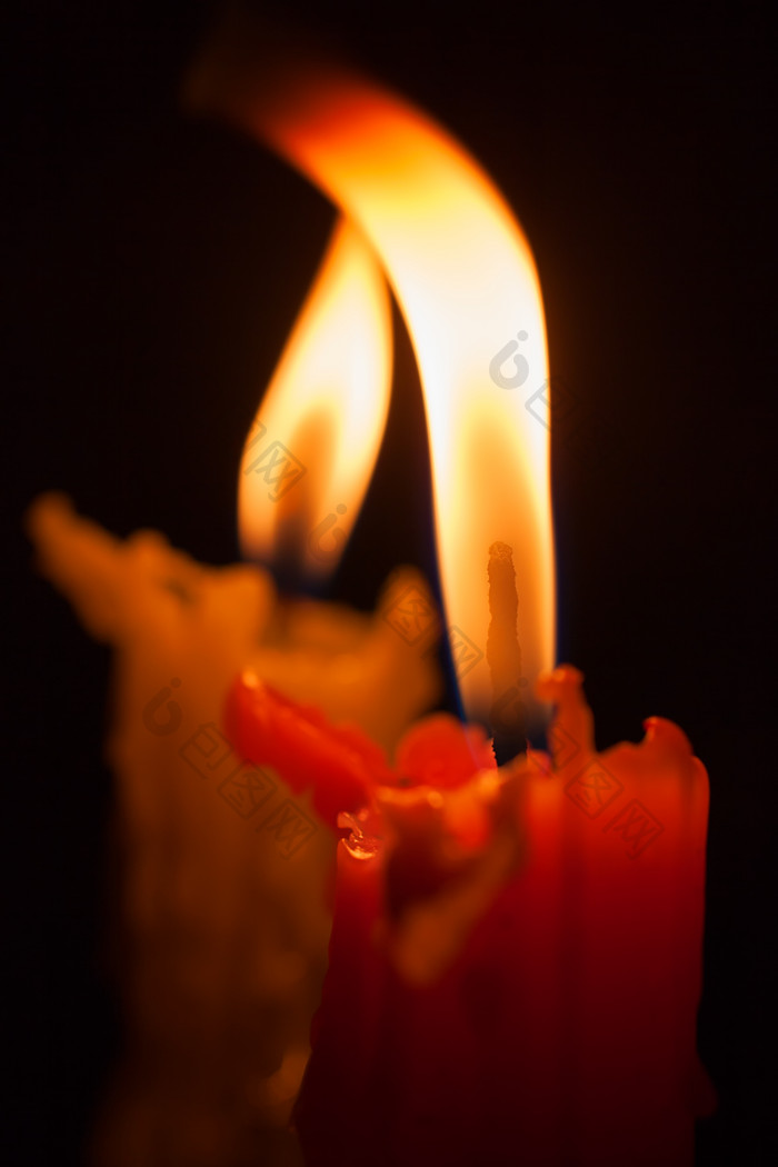 蜡烛燃烧时的火焰