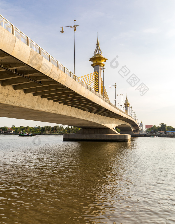 泰国曼谷桥梁河水