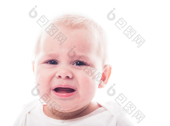 简约哭泣的婴儿摄影图