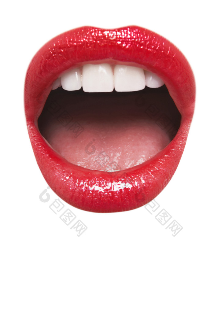 简约女人的红嘴唇摄影图