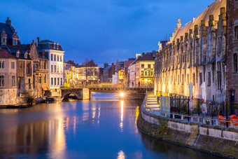 暗色调比利时水城摄影图