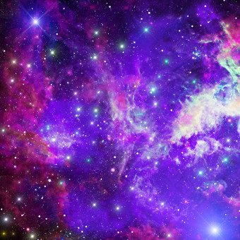 紫色星空银河系摄影图