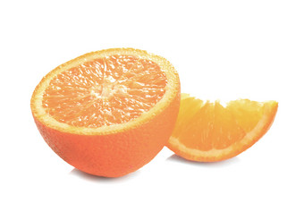 半个橙子香橙摄影图