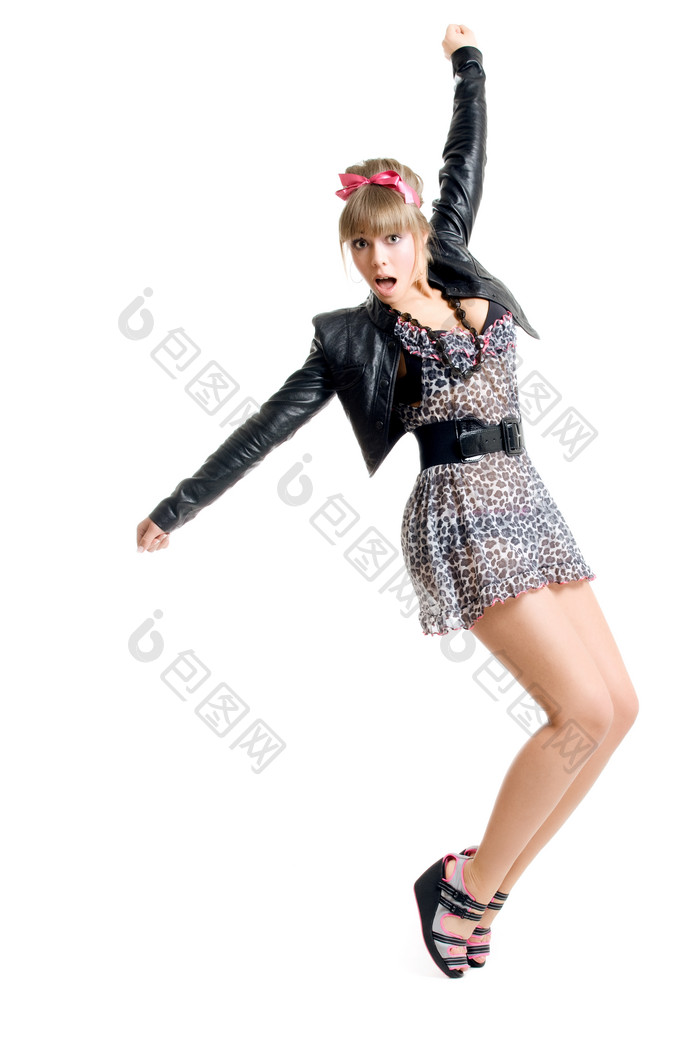 简约风格跳舞的女孩摄影图