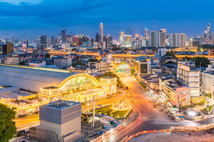 曼谷城市建筑夜景