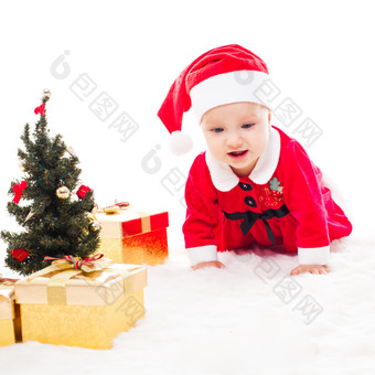 简约圣诞节高兴的儿童摄影图