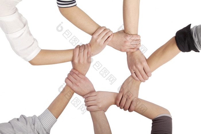 手抓手加油手势摄影图