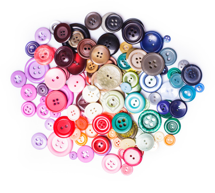 一堆彩色纽扣扣子图片
