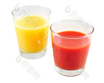 清新两杯果汁摄影图