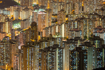 城市高楼大厦楼房夜景