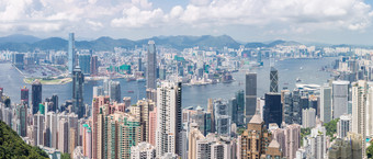 蓝色调香港城市摄影图
