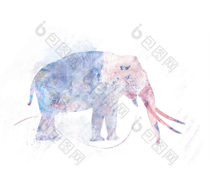 大象水彩颜料设计草拟