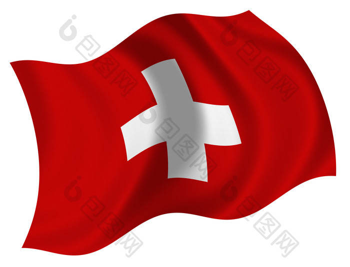 蓝色调瑞士国旗摄影图