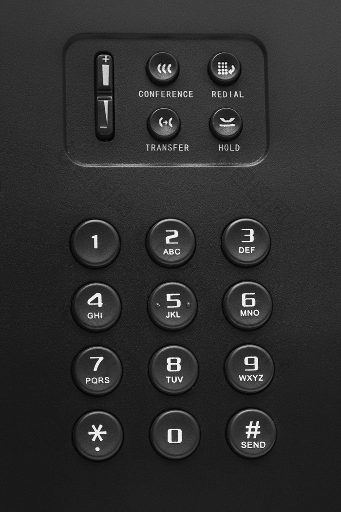 黑色电话机上的按键
