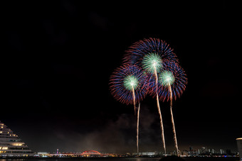 夜空中的烟花<strong>摄影图</strong>