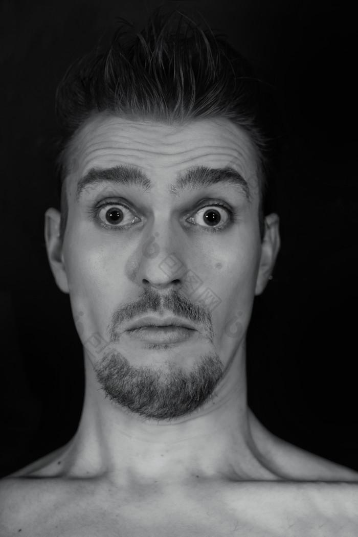 包图网提供精美好看的黑色瞪大眼睛的胡渣男人素材免费下载,本次作品